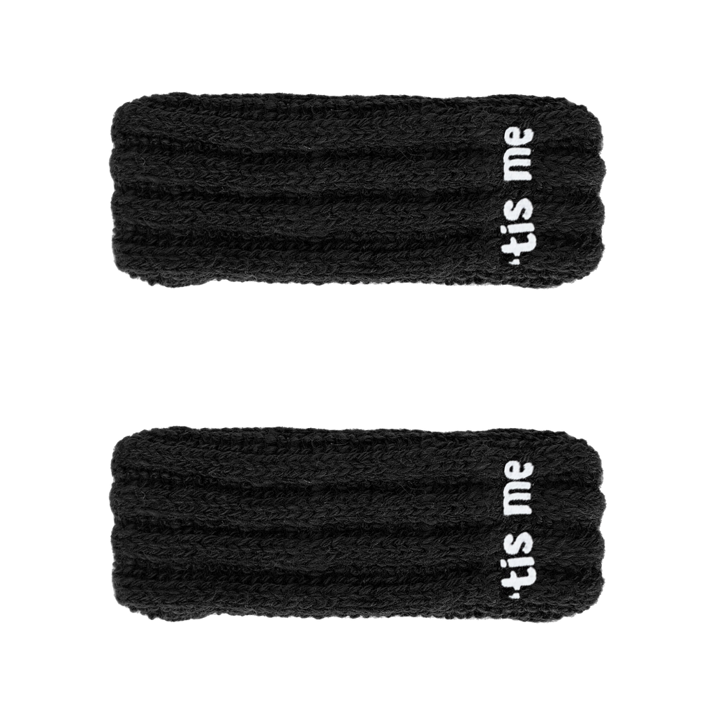 Tis Me Ribbed Snap Clip Set Of 2-Black