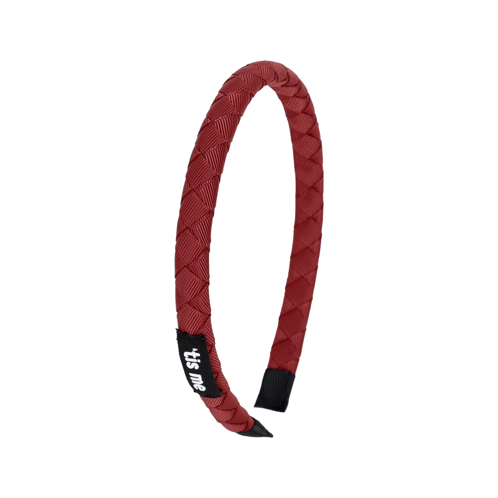 Tis Me Grosgrain 1/5" Hard Headband-Red