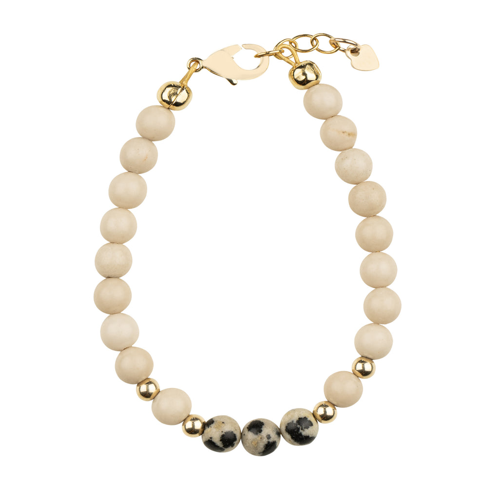 Picky Dye Jade With Leapard Beads Stackable Bracelet