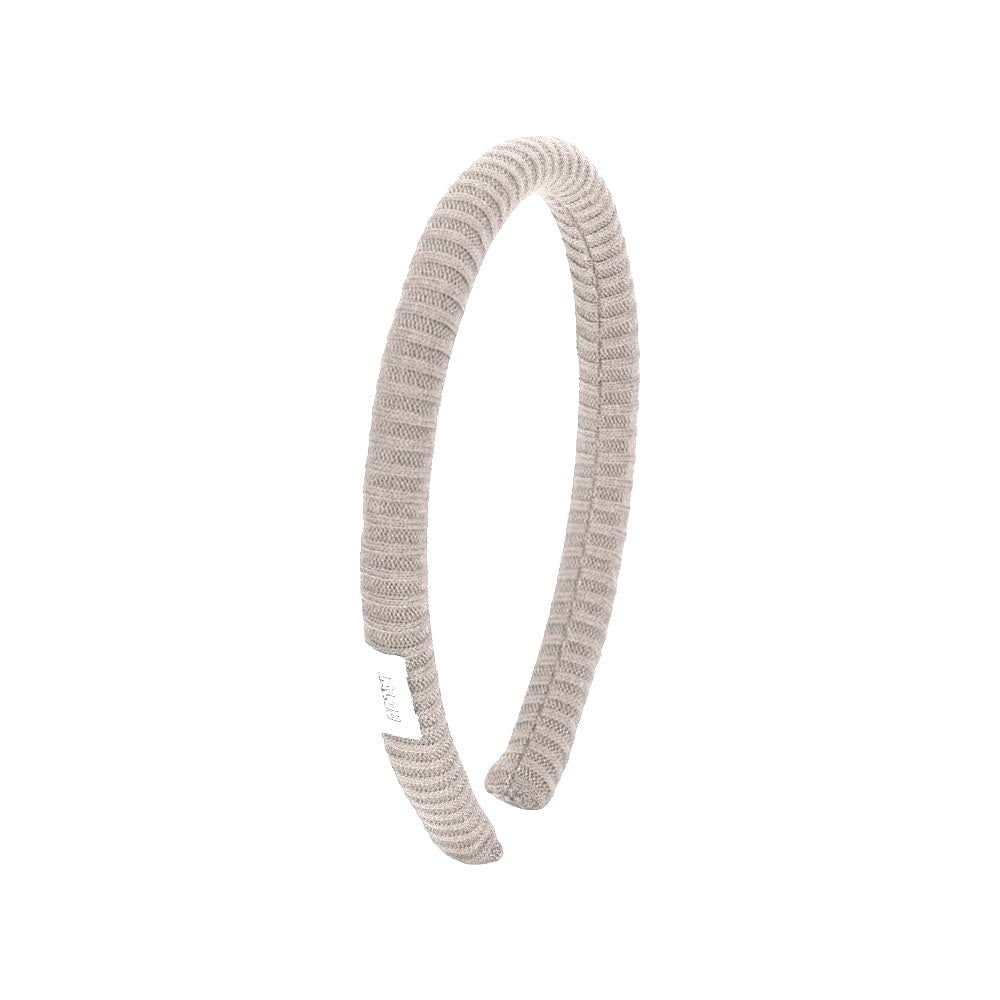 Lalou Thin Ribbed Headband-Cream