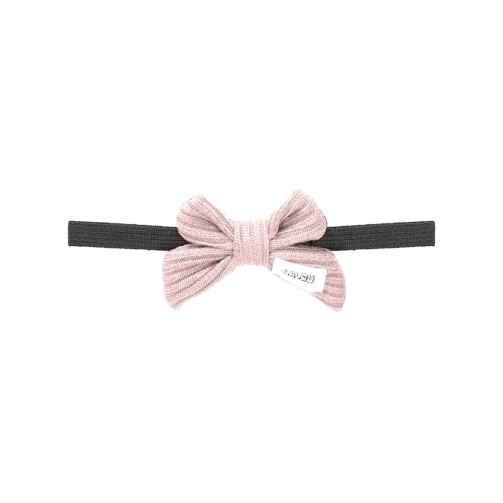 Lalou Thin Ribbed Baby Bow Adjustable Band-Light Pink