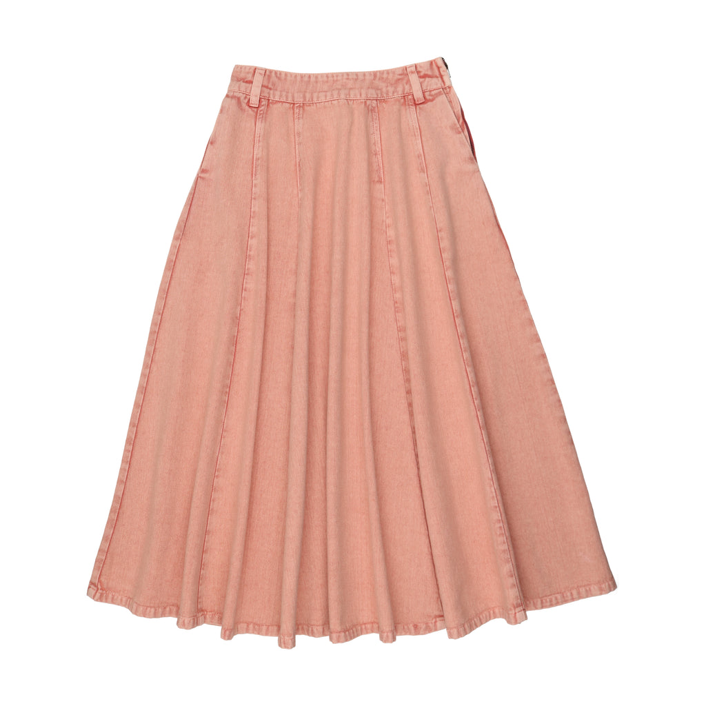 Kin + Kin Denim Maxi Circle Skirt- Pink Denim