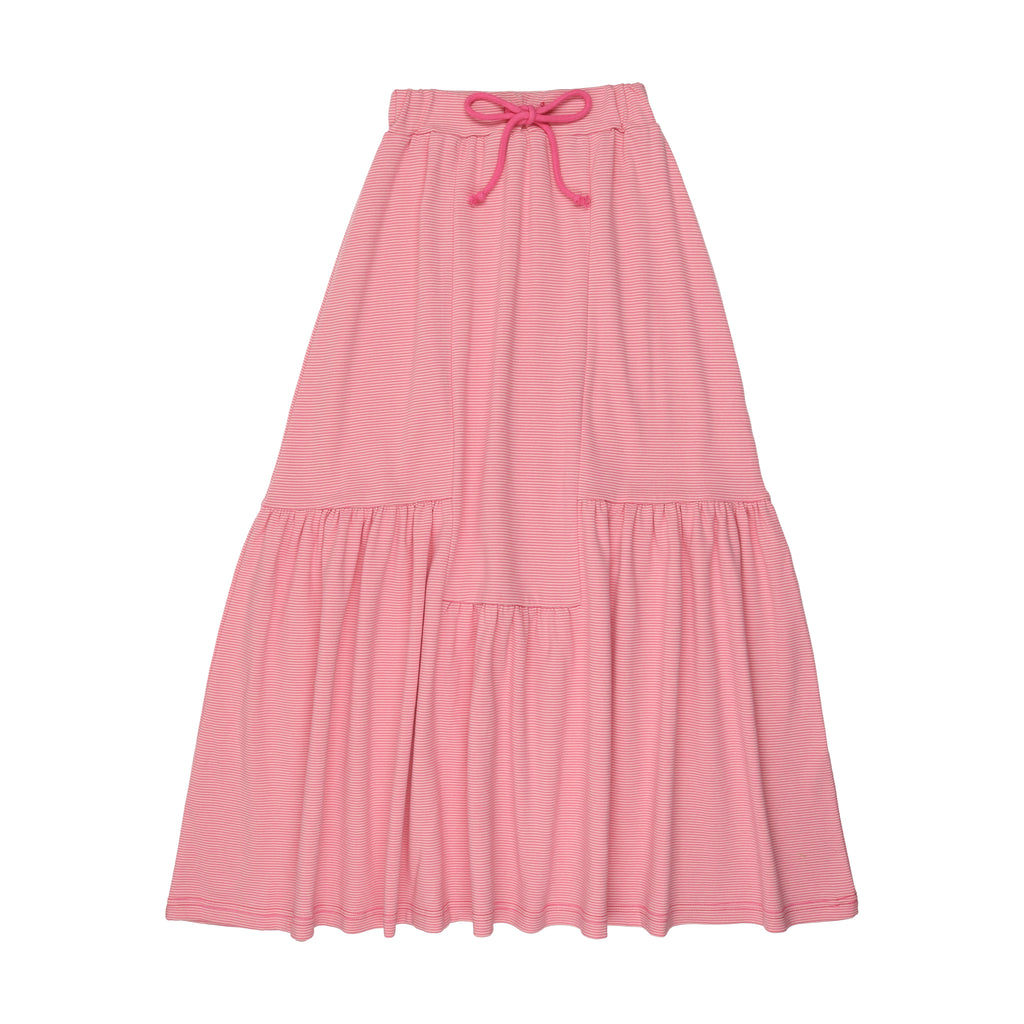 Kin + Kin Striped Midi Skirt-Hot Pink Stripes