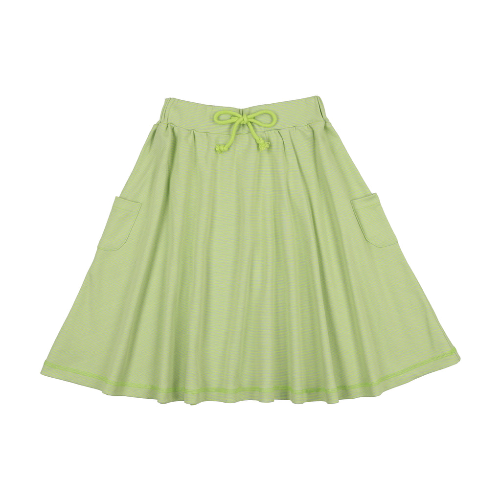 Kin + Kin Striped Full  Skirt-Green