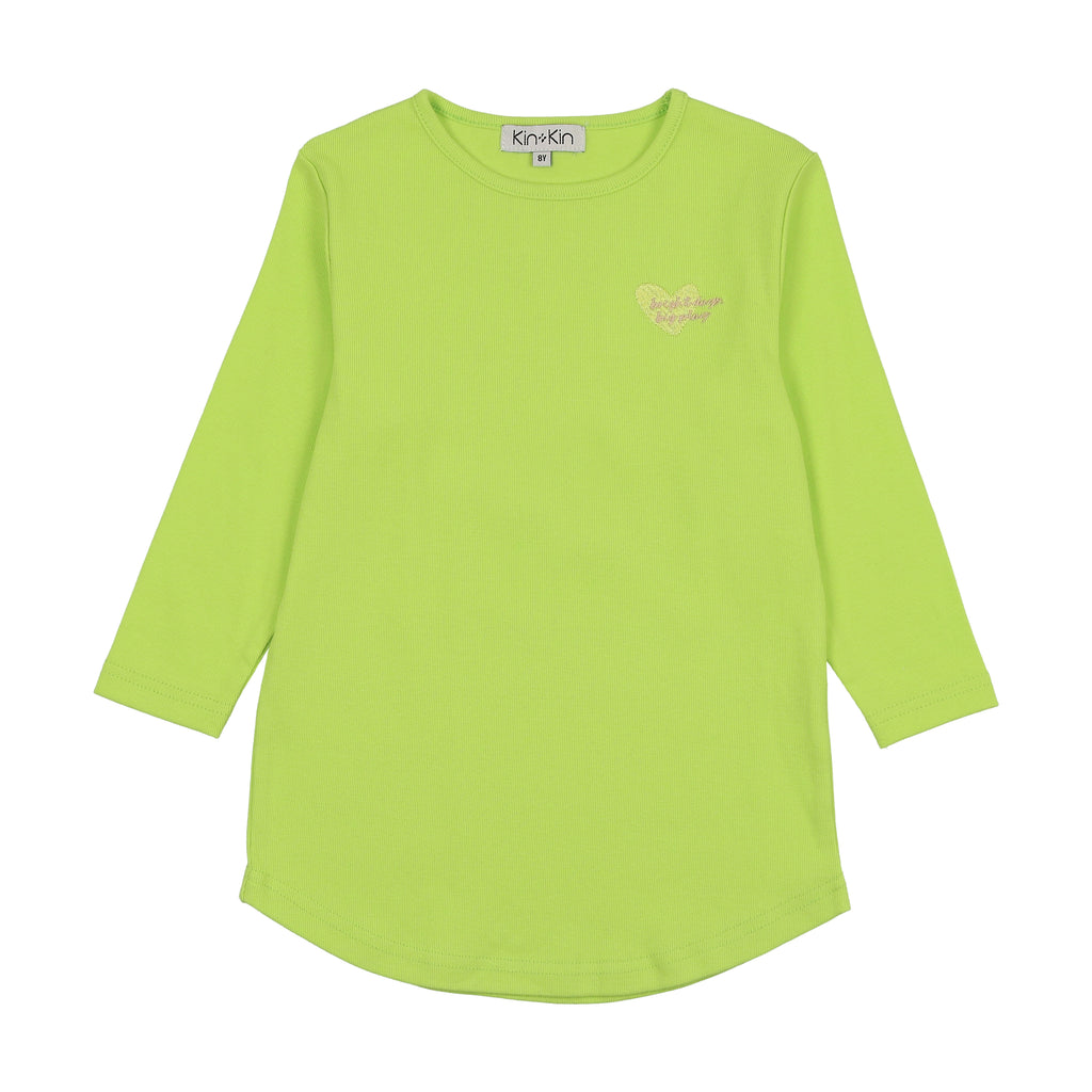 Kin + Kin Solid Girls Long Sleeve T-shirt -Green