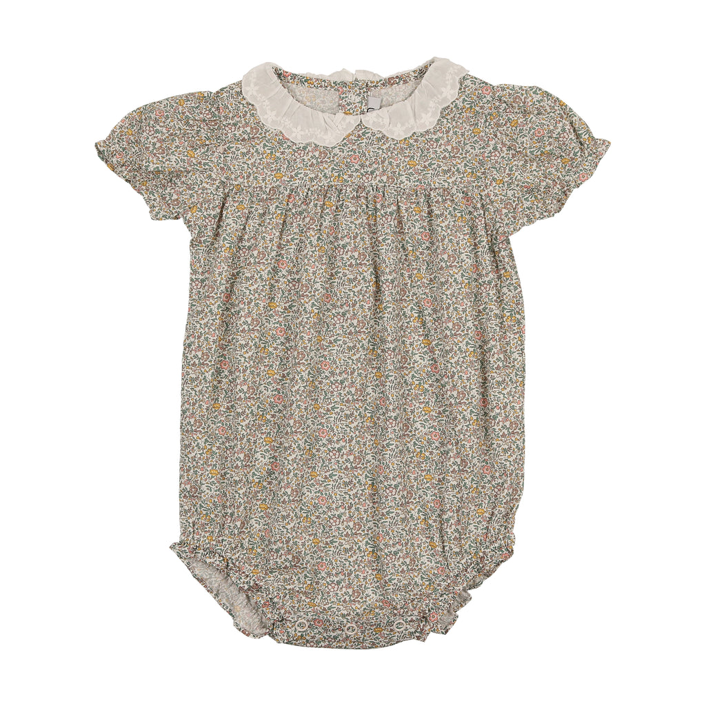 Kin + Kin Baby Ruffled Collar Romper- Floral Print