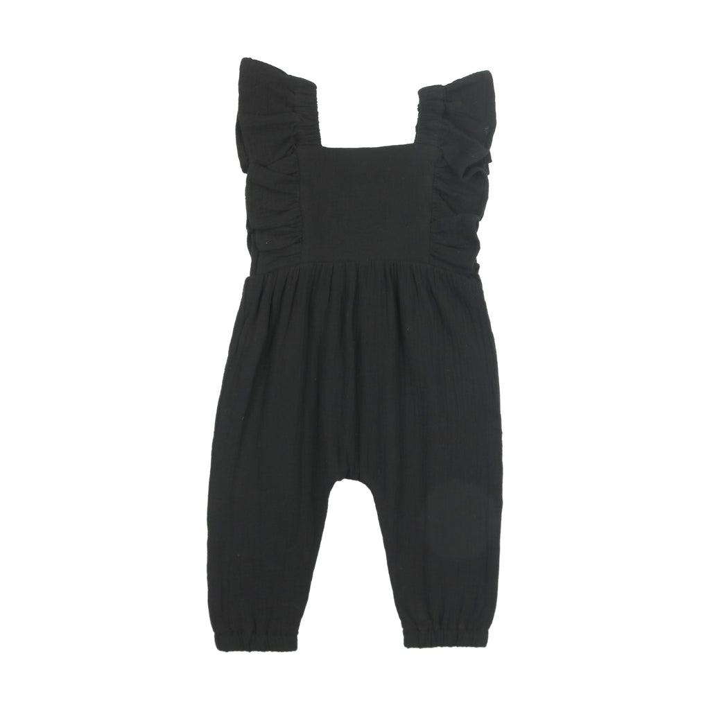 Kin + Kin Ruffled Romper- Black