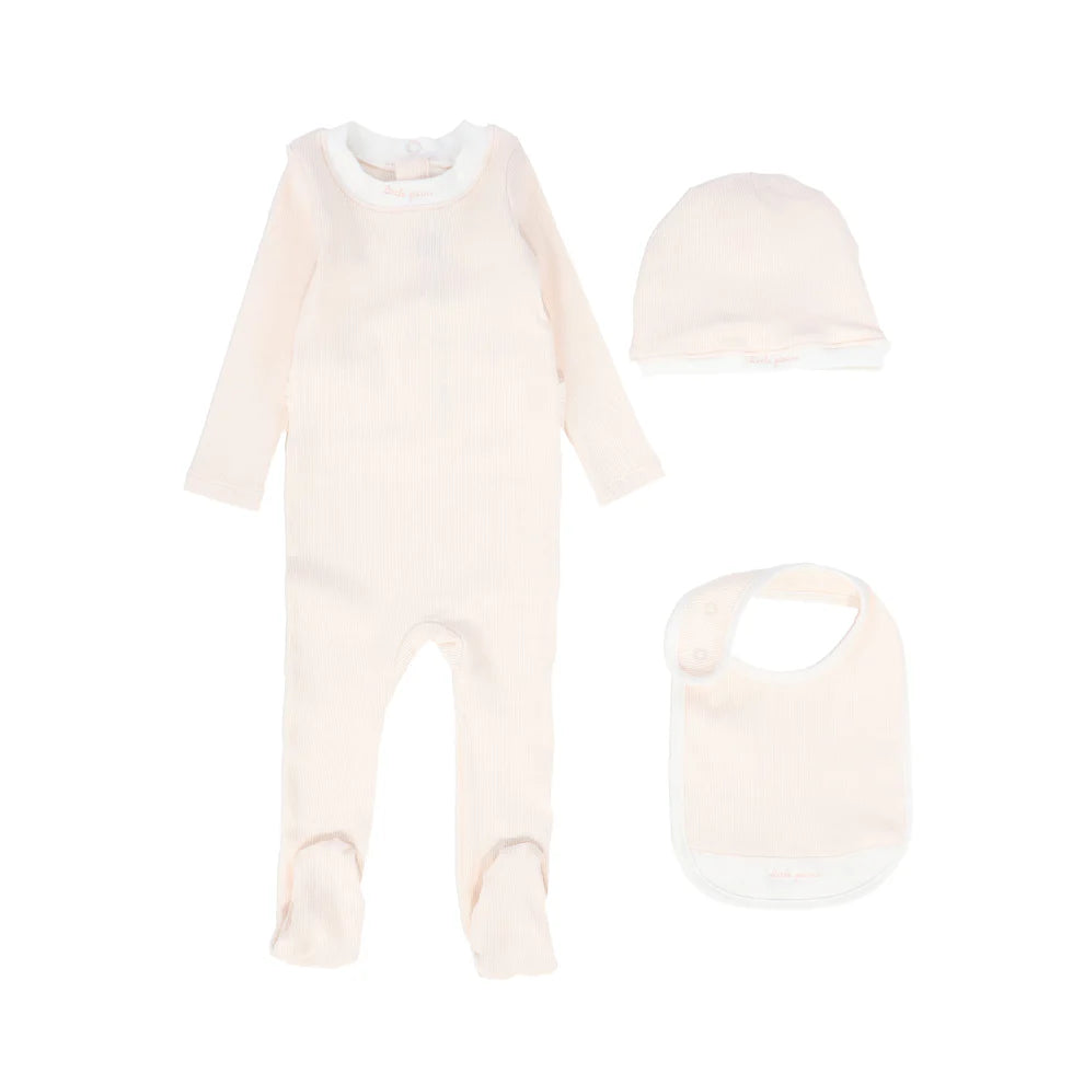 Little Parni Baby Script Footie Set- Pink