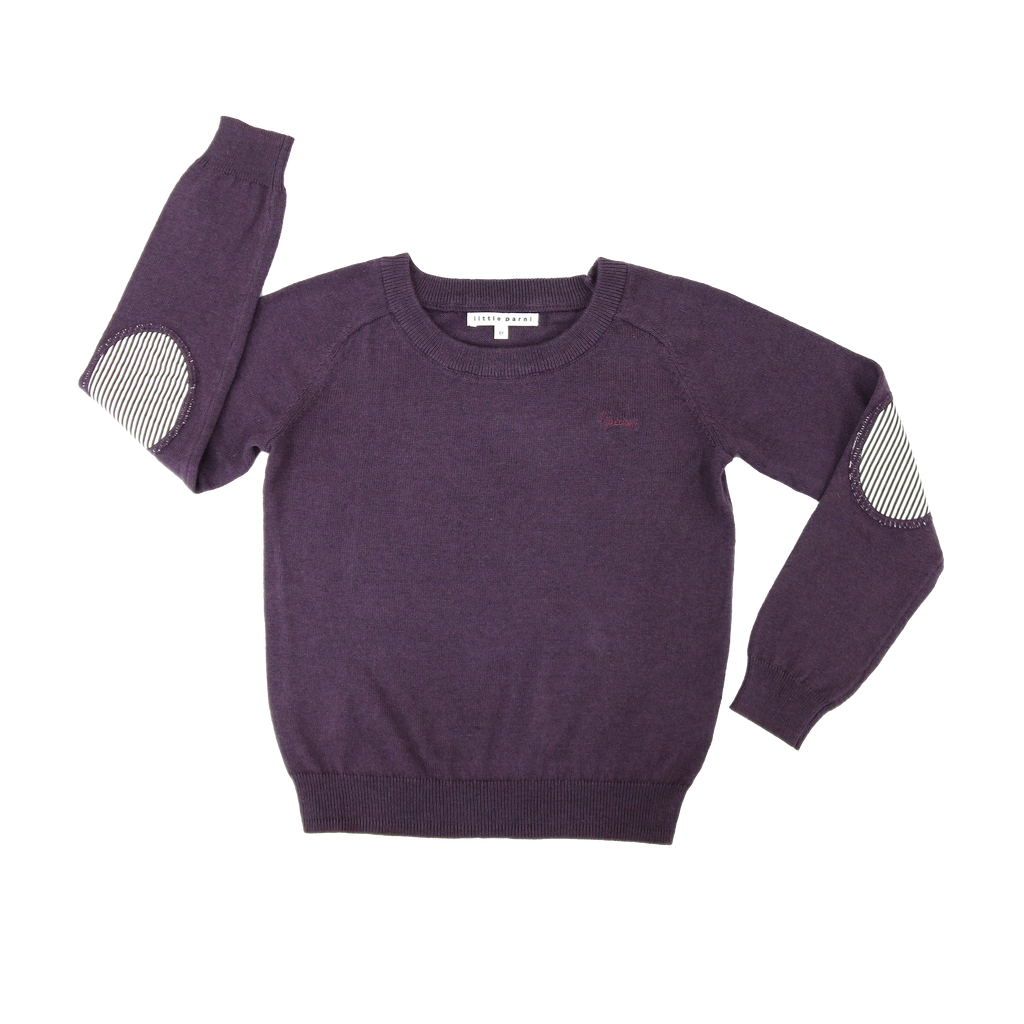 Little Parni Boys Knit Sweater- Plum