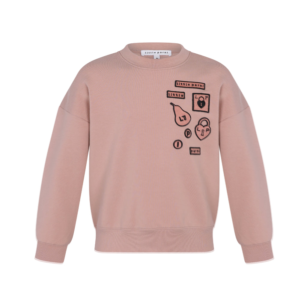 Little Parni Multipatch Sweatshirt-Pink