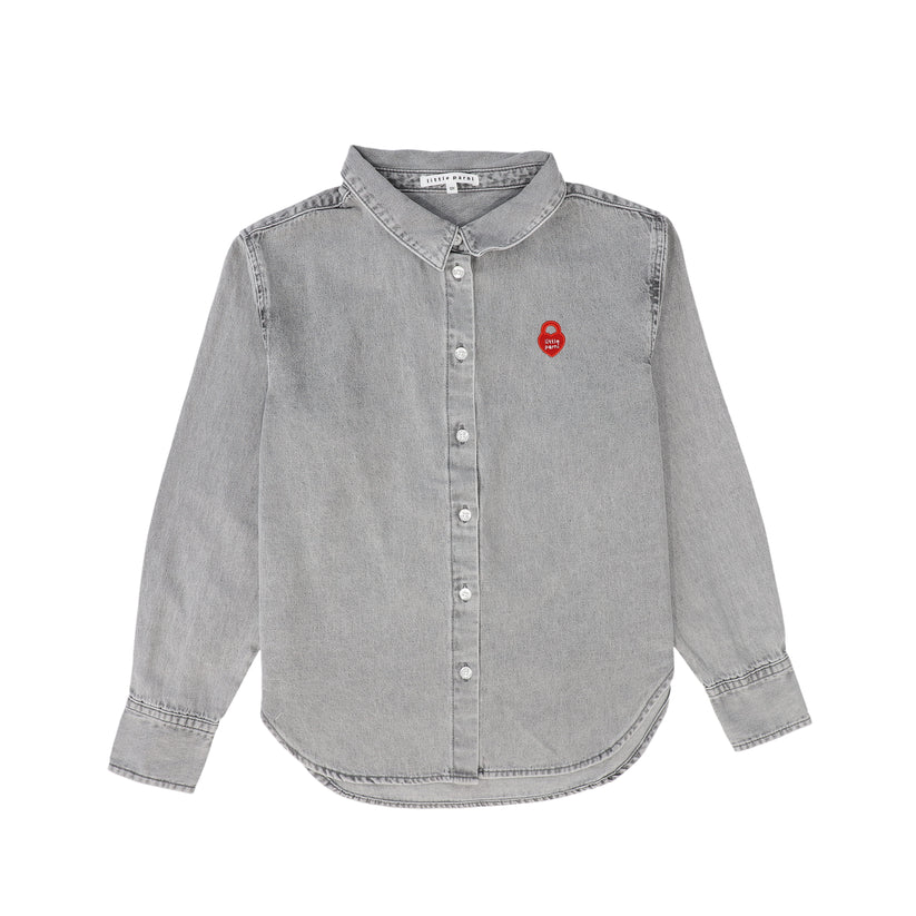 Little Parni Denim Teen Shirt- Grey Denim