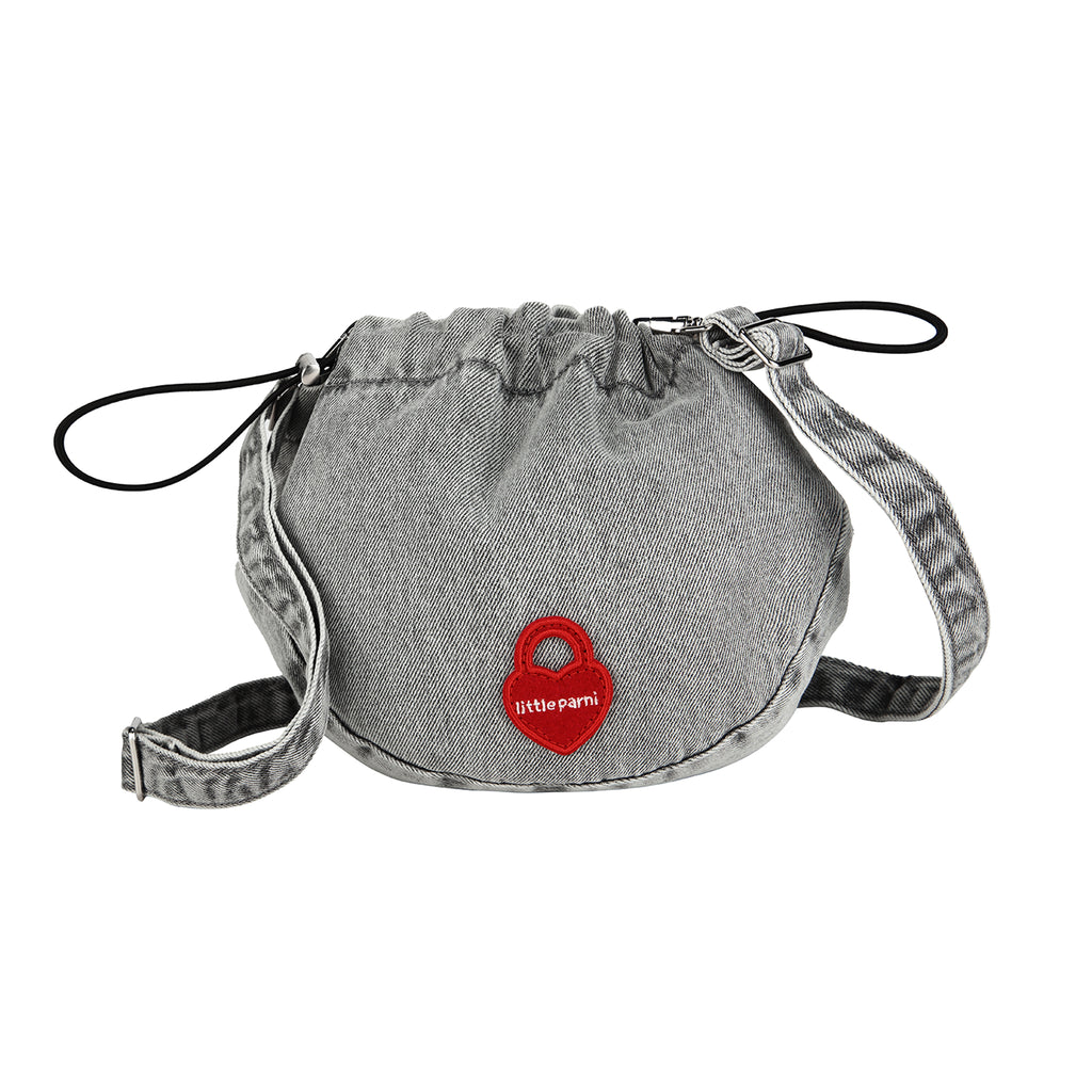 Little Parni Denim Messenger Bag- Grey Denim