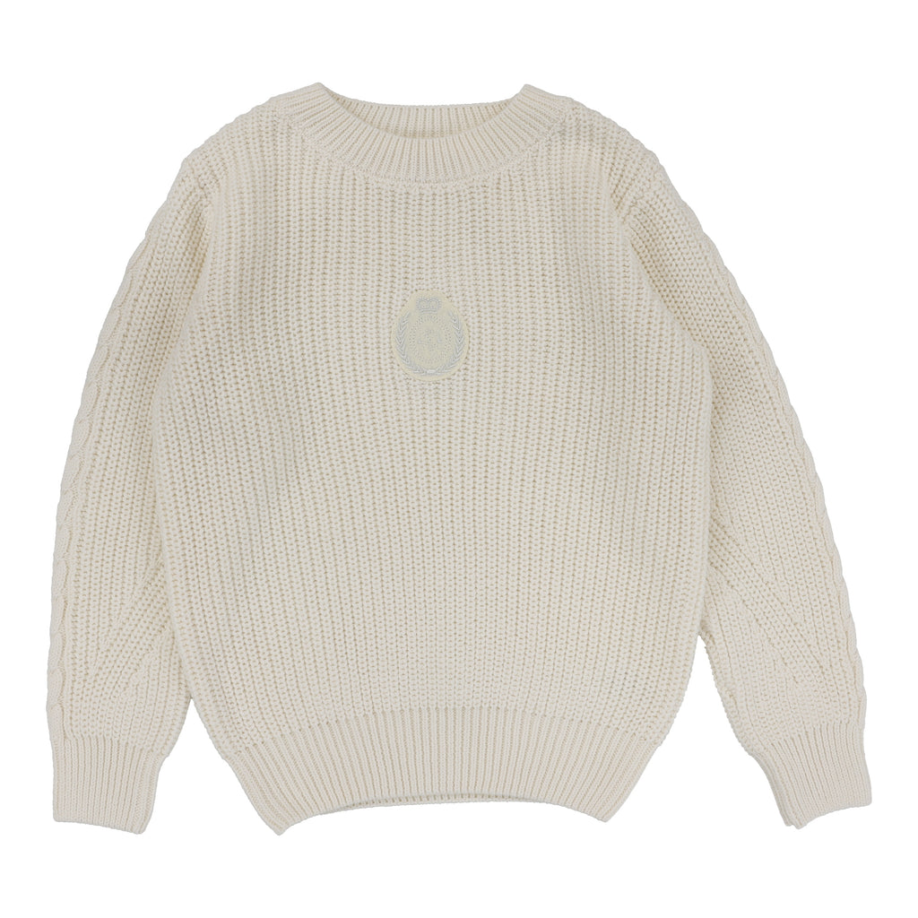 Lil Legs Chunky Crest Knit Sweater-Cream