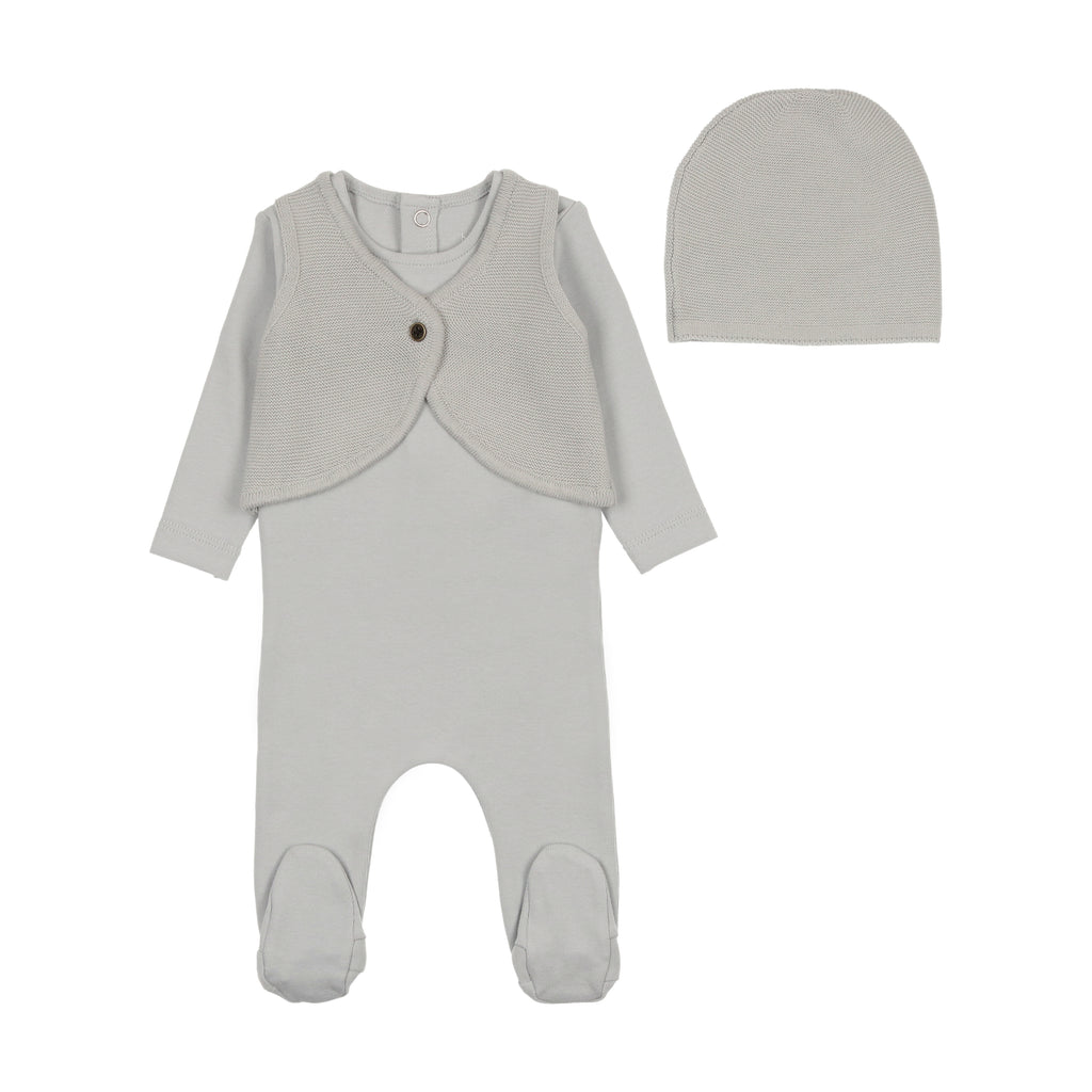 Bee & Dee Knit Applique Footie/Bonnet-London Fog