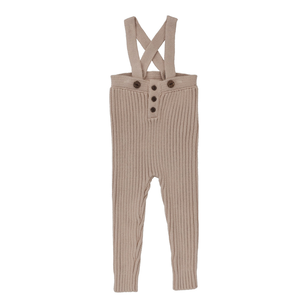 Lil Legs Rib Knit Overalls-Pink