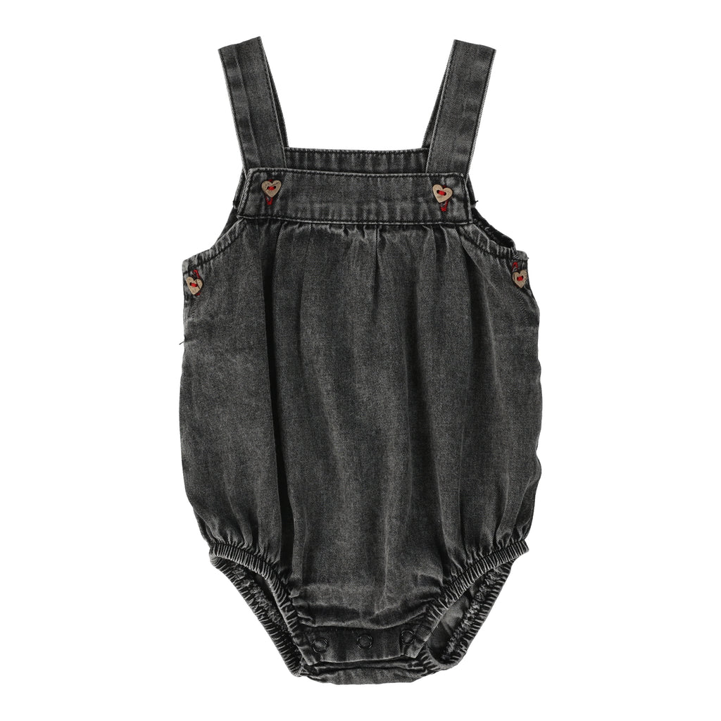 Lil Legs Girls Romper-Black Wash