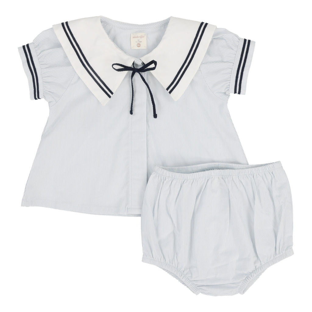 Lil Legs Sailor Girls Set-Bright Blue