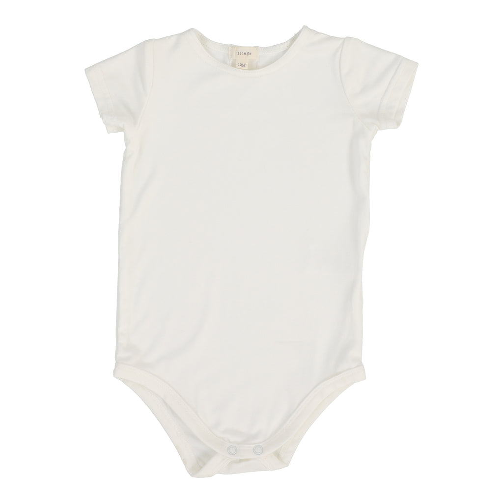 Lil Legs Bamboo Short Sleeve Onesie-Winter White