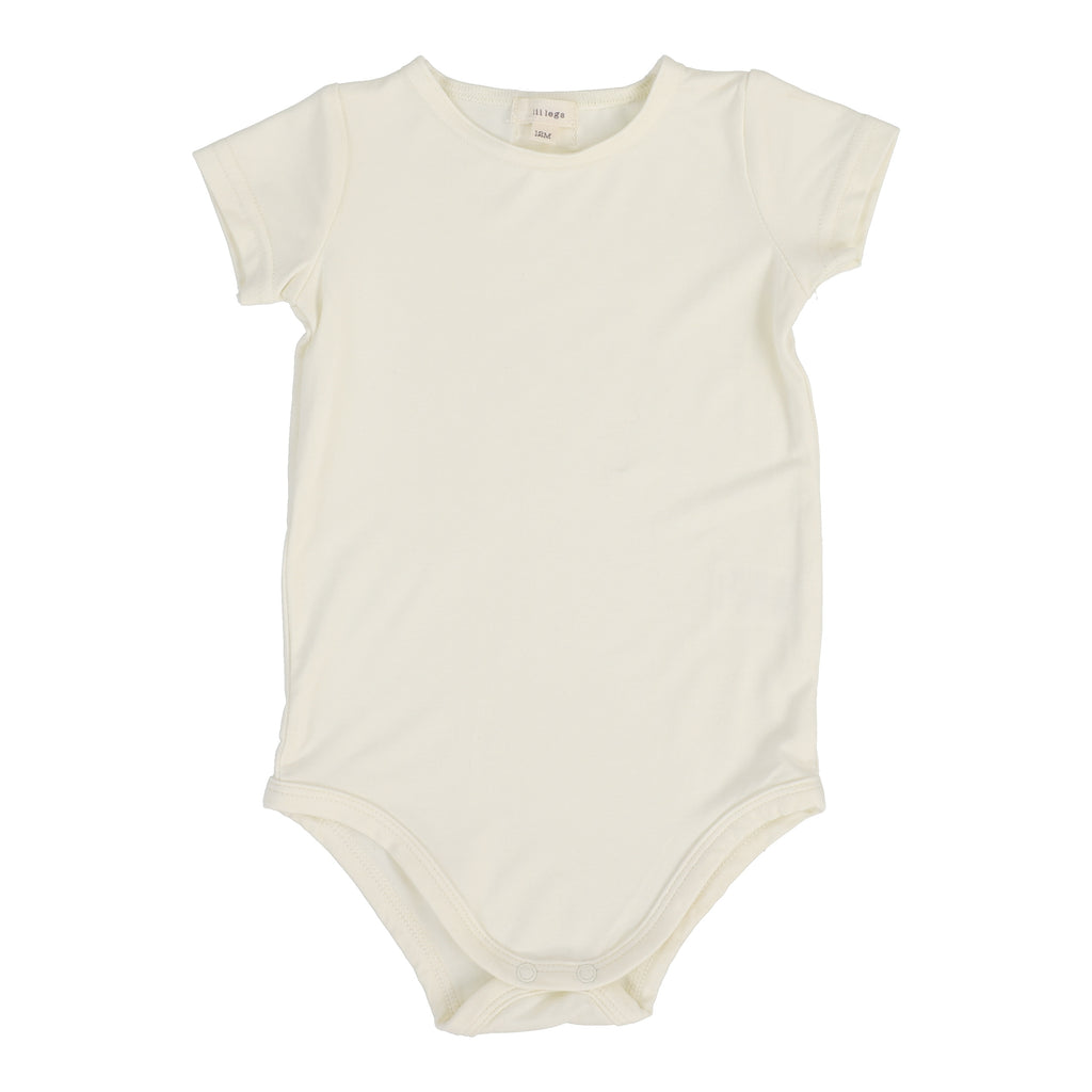 Lil Legs Bamboo Short Sleeve Onesie-Cream