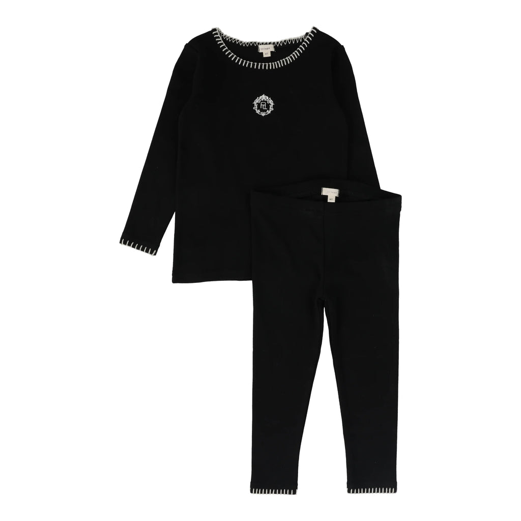 Lil Legs Emblem Pajamas-Black