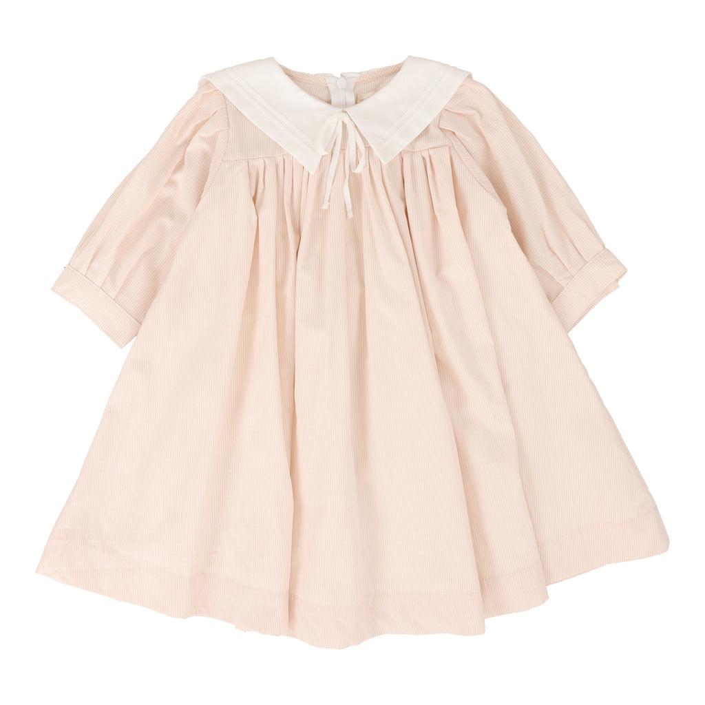 Lil Legs Sailor Three Quarter Sleeve Dress-Pink