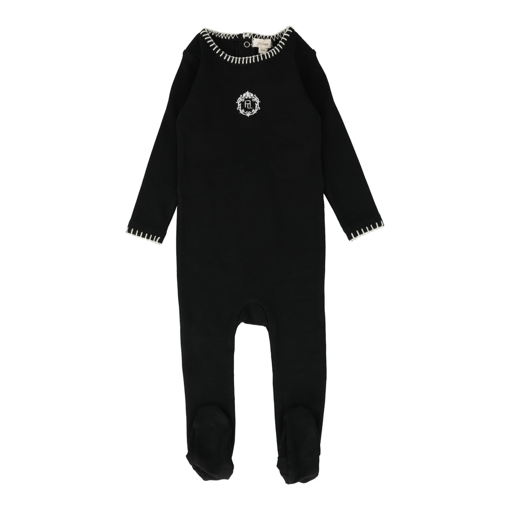 Lil Legs Emblem Footie Set- Black