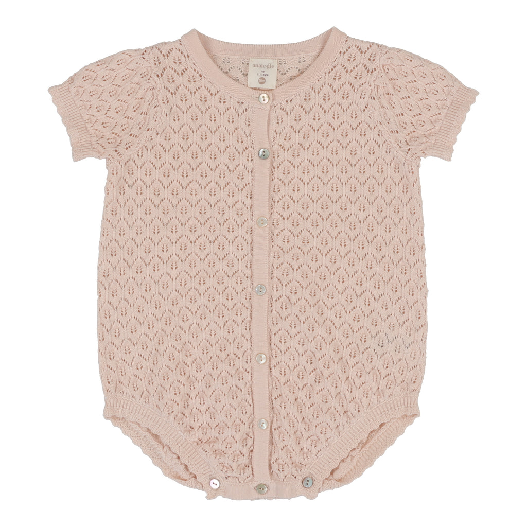 Lil Legs Knit Girls Romper-Pearl Pink