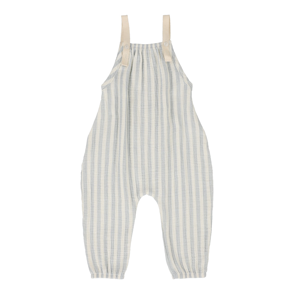 Lil Legs Long Bubble Romper-Blue Stripe