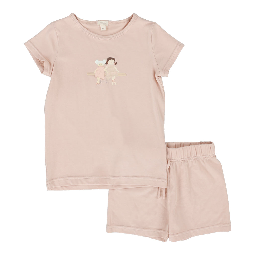 Lil Legs Short Doll Pajamas-Rose