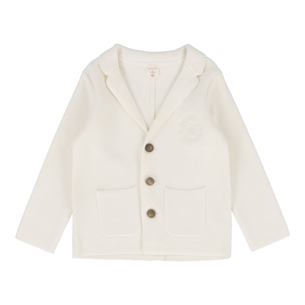 Lil Legs Knit Crest Blazer - Cream