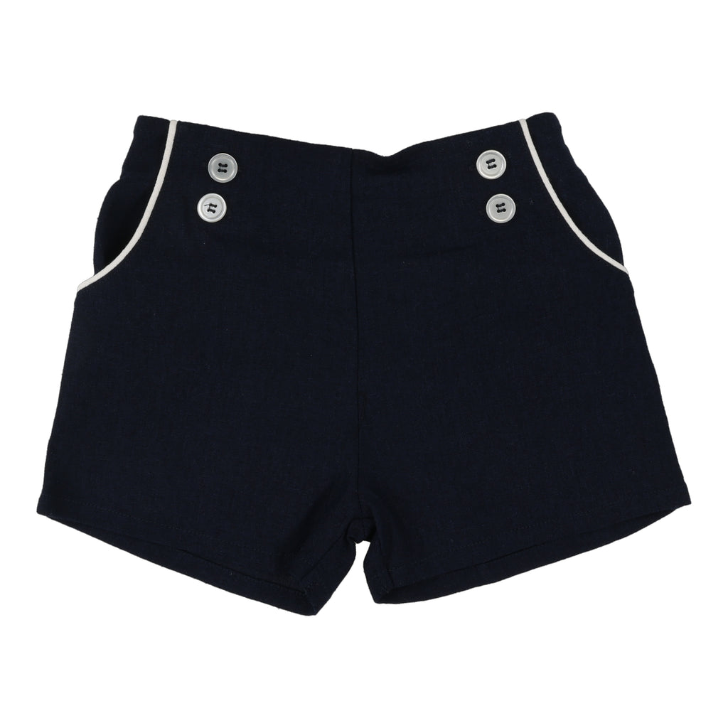 Lil Legs Button Shorts - Navy