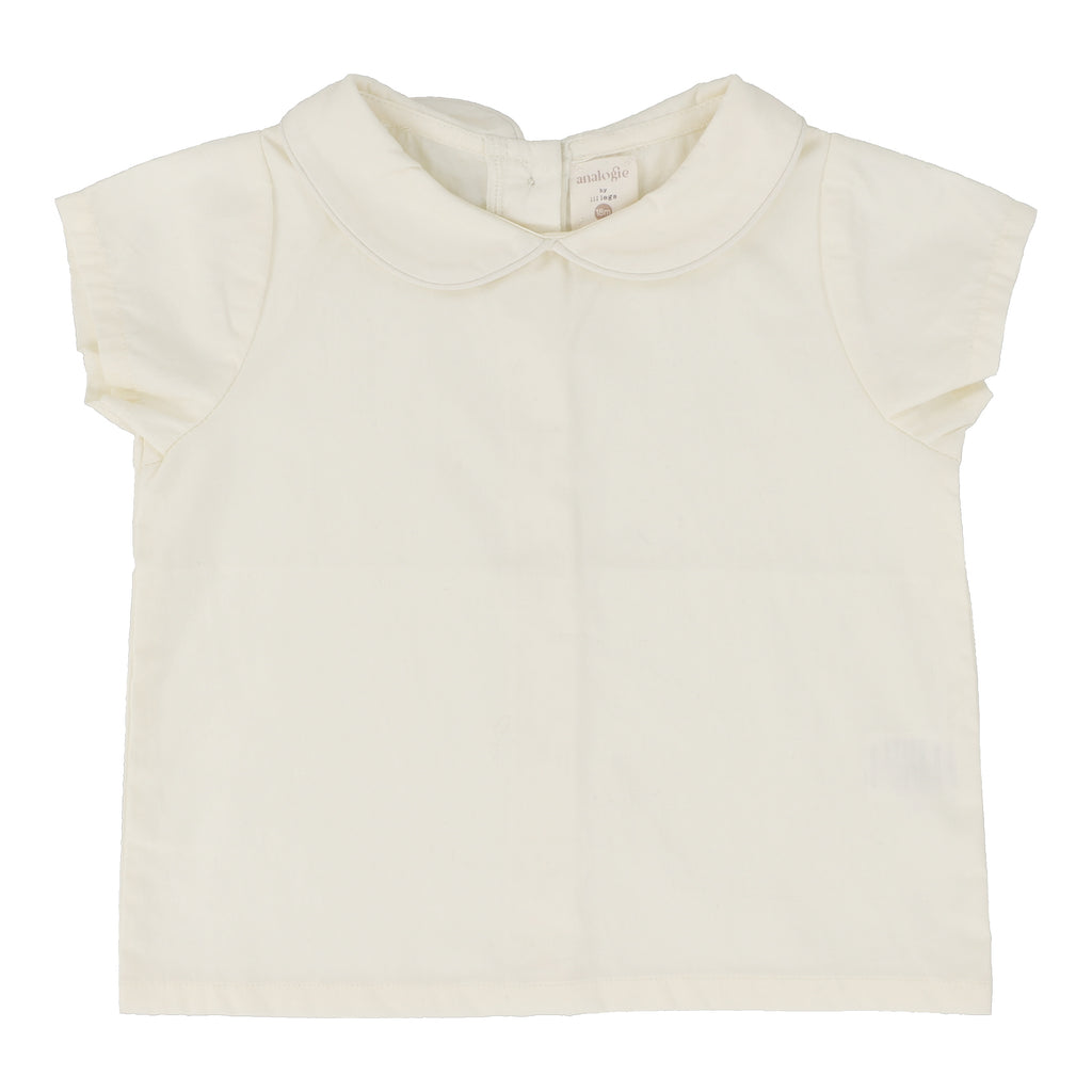 Lil Legs Peter Pan Collar Shirt - Cream