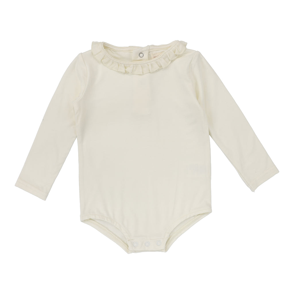 Lil Legs Ruffle Onesie- Cream