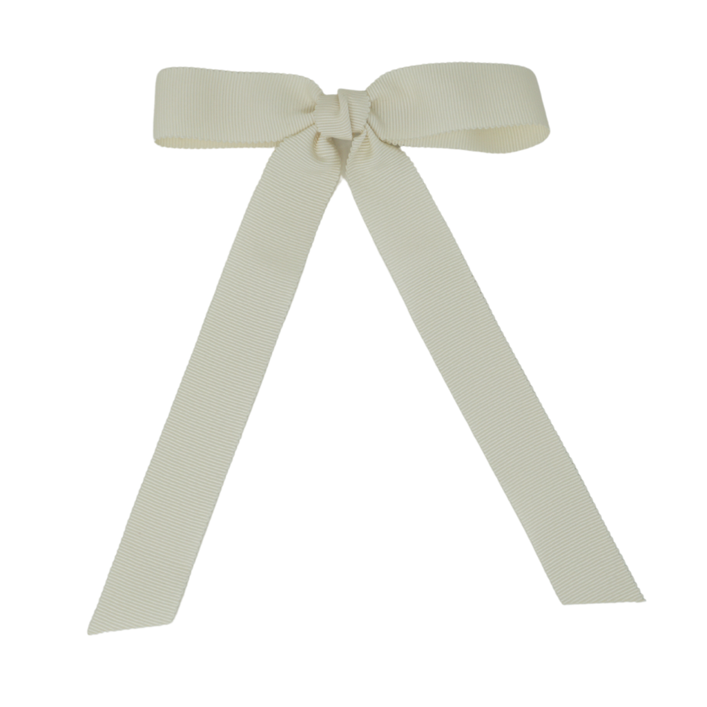 Bandeau Luxe Grosgrain Large Bow Clip-Cream