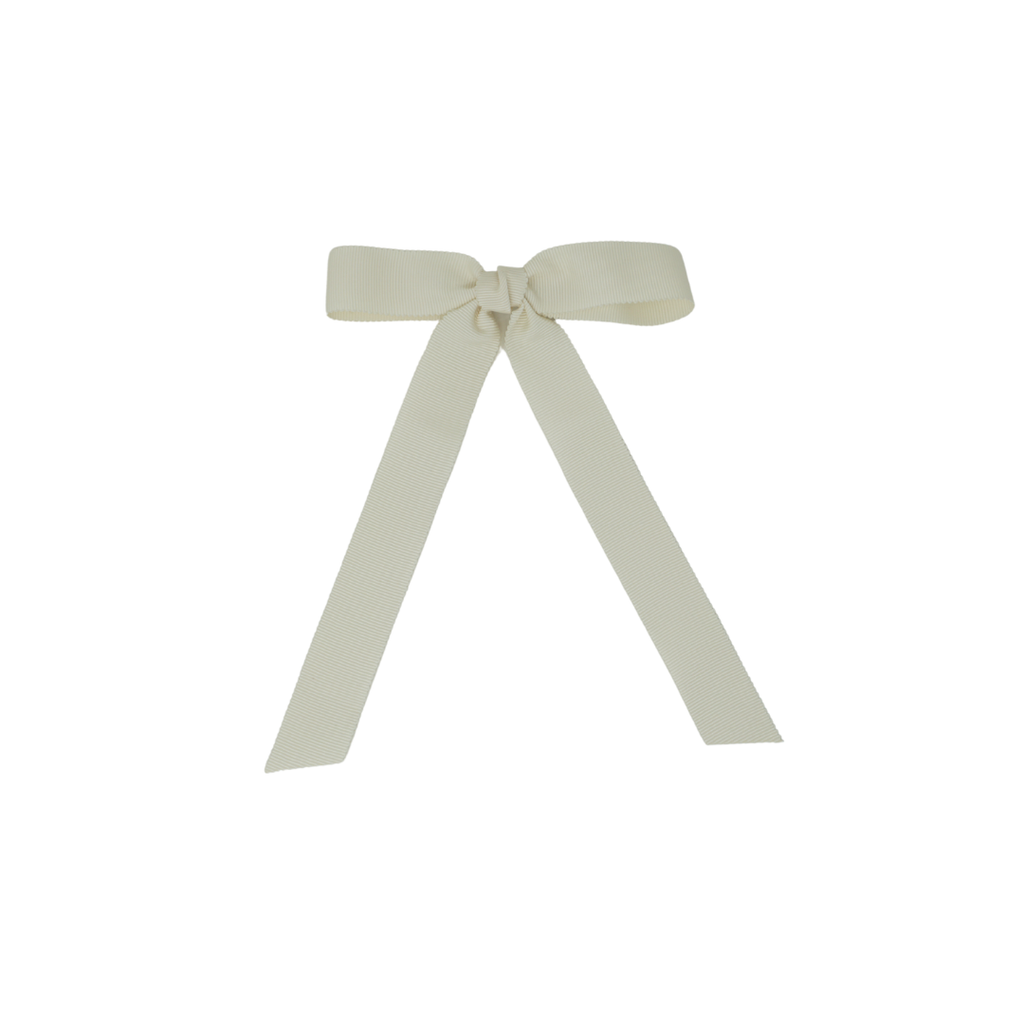 Bandeau Luxe Grosgrain Medium Bow Clip-Cream