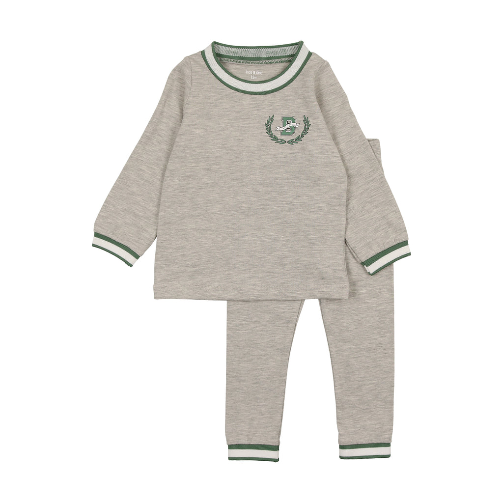 Bee & Dee Modal Varsity Loungewear-Thunder