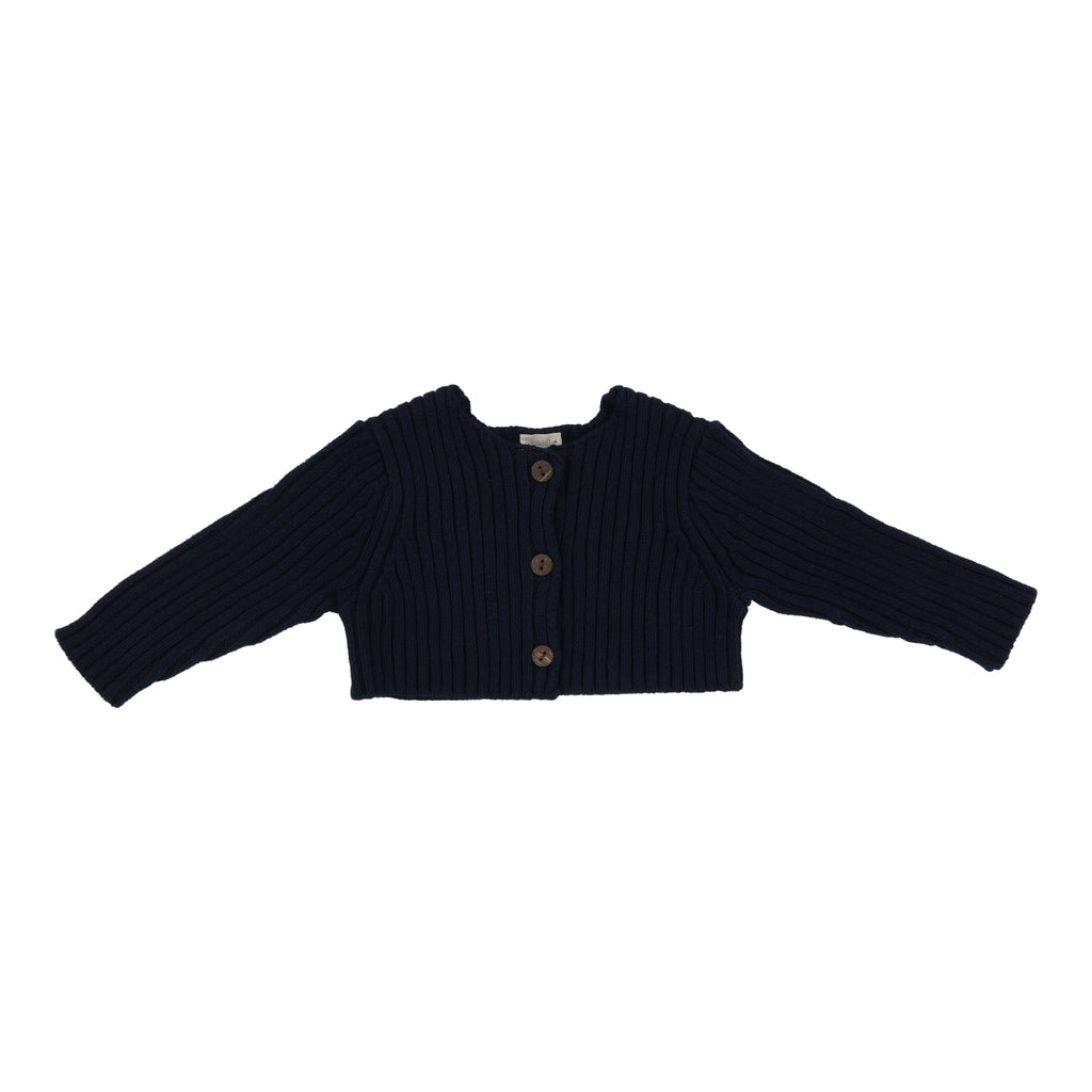 Lil Legs Rib Knit Shrug- Navy