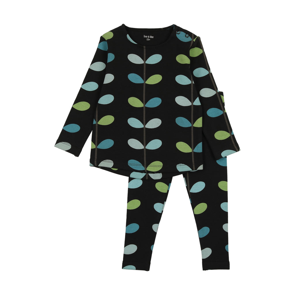 Bee & Dee Organic Print Loungewear-Black Boys