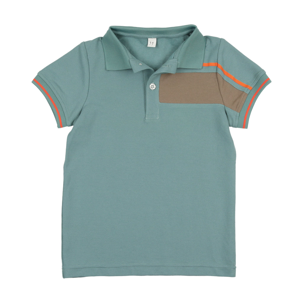 Bopop Polo- Light Blue/Tan