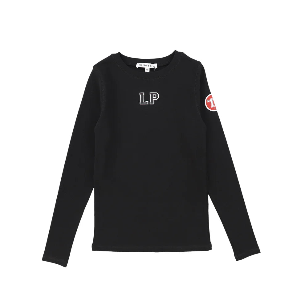 Little Parni Girls Est Long Sleeve Tshirt- Black