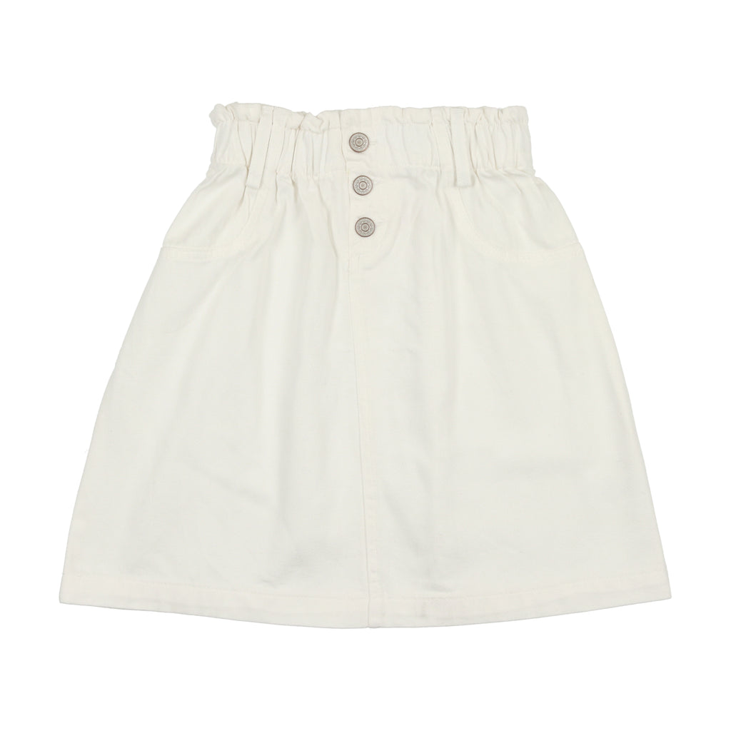 Lil Legs Paperbag Skirt-White Denim