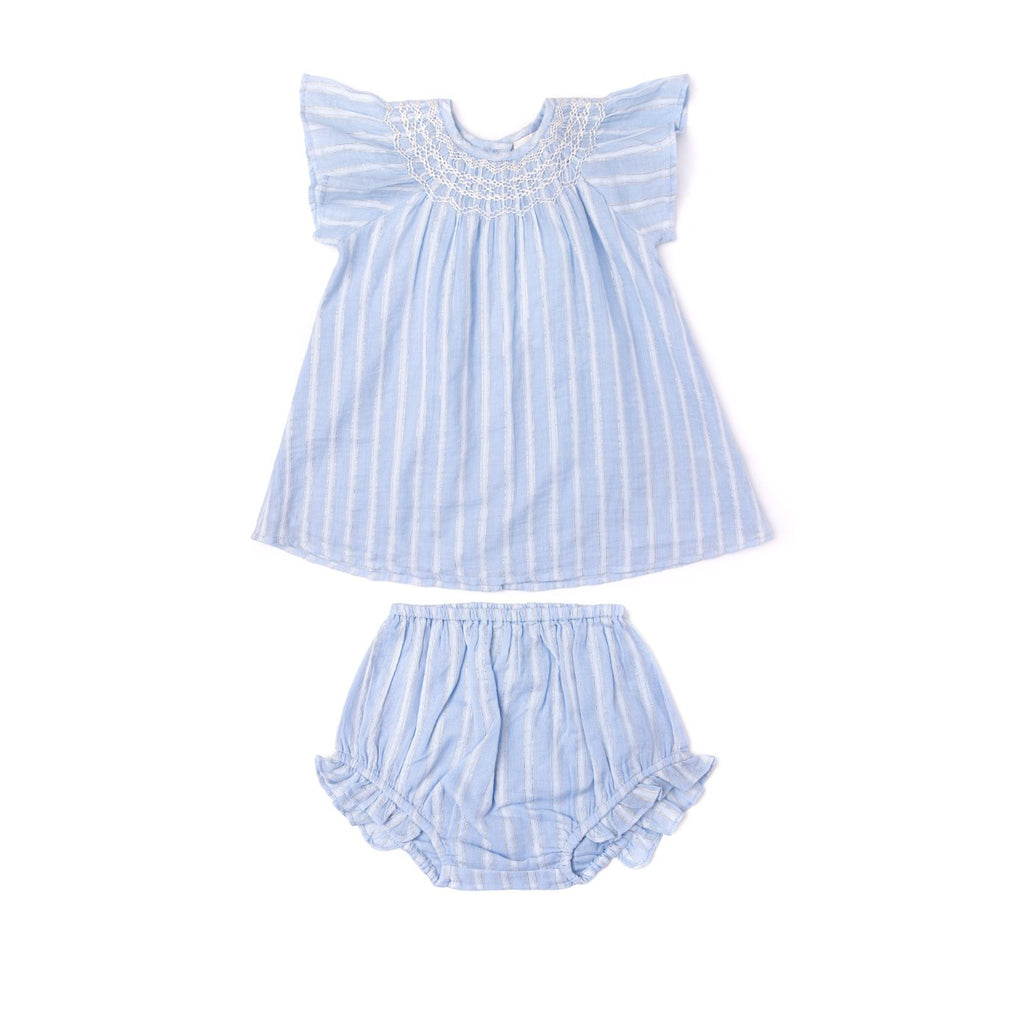 Pernille Light Blue Lurex Stripe Set