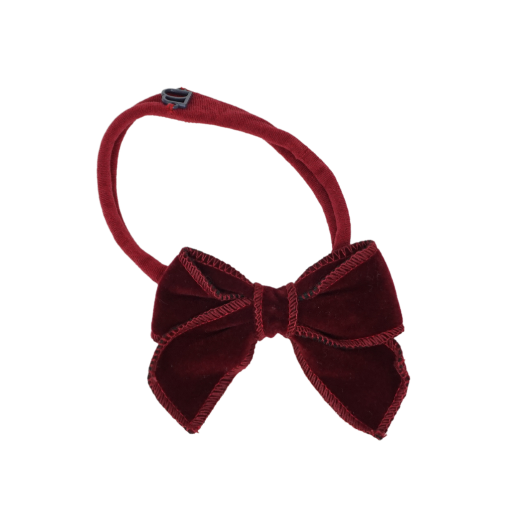 Bandeau Rich Velvet Baby Nylon Band- Burgundy