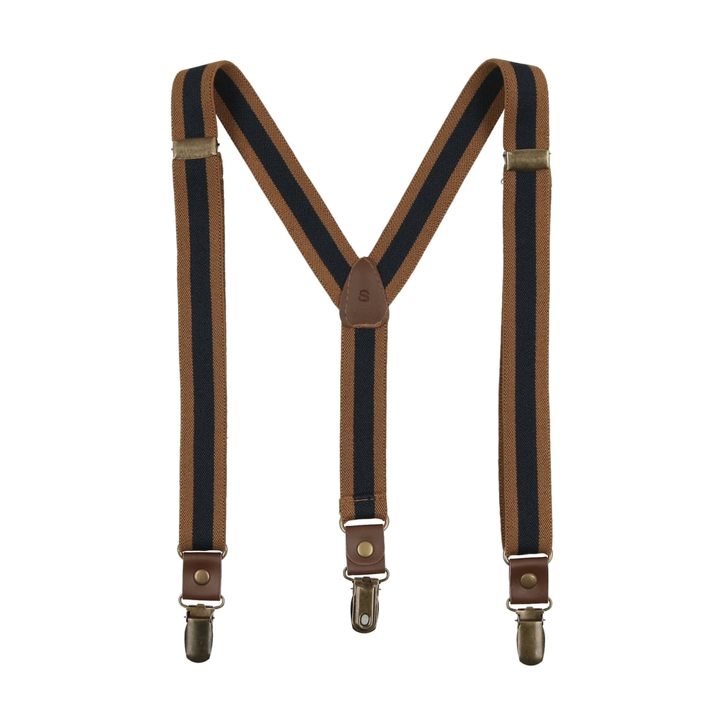 Lil Legs Suspenders- Navy/Camel