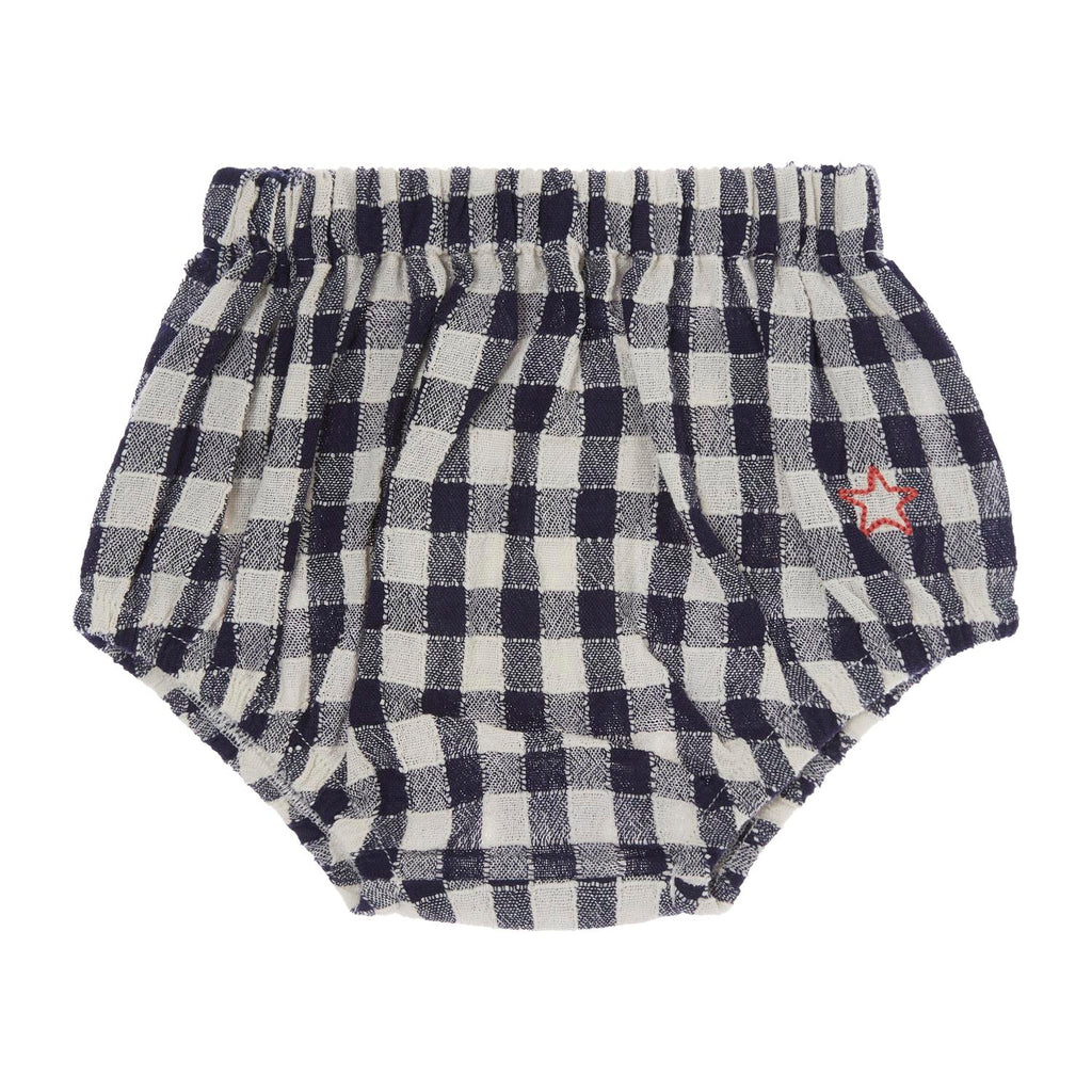 Tocoto Vichy Check Baby Set- Navy