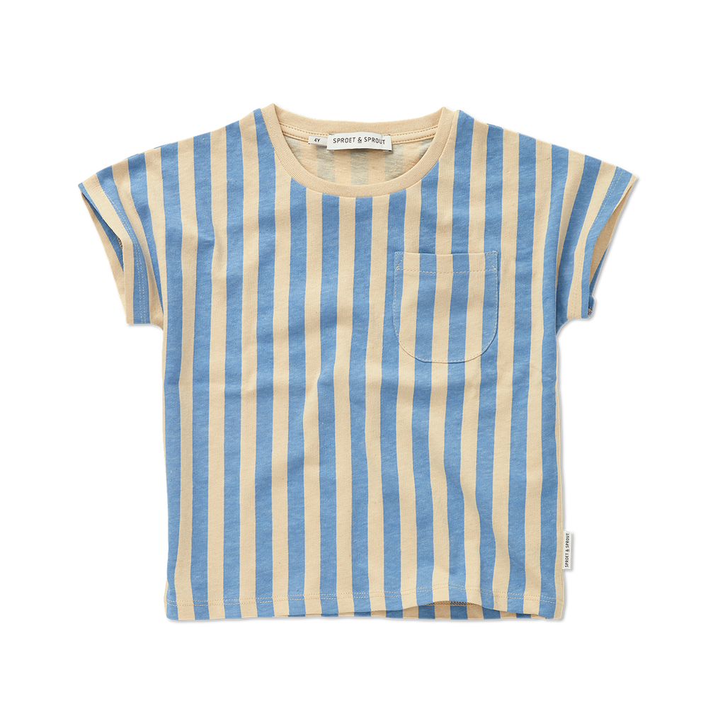 Sproet Short Sleeve Striped T-shirt- Sesame