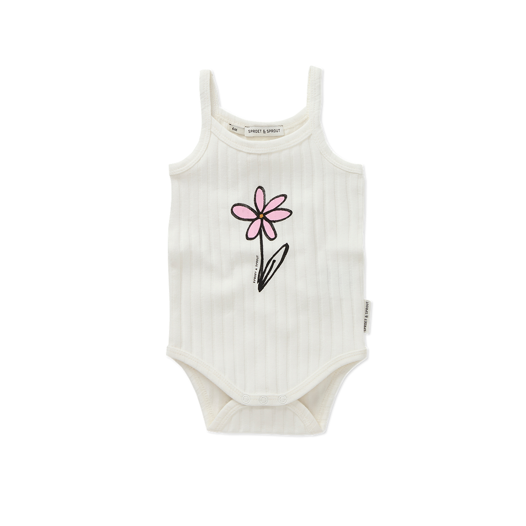 Sproet Daisy Rib Strap Romper