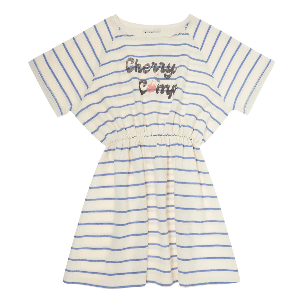 Tocoto Striped Blue Cherry Camp Dress