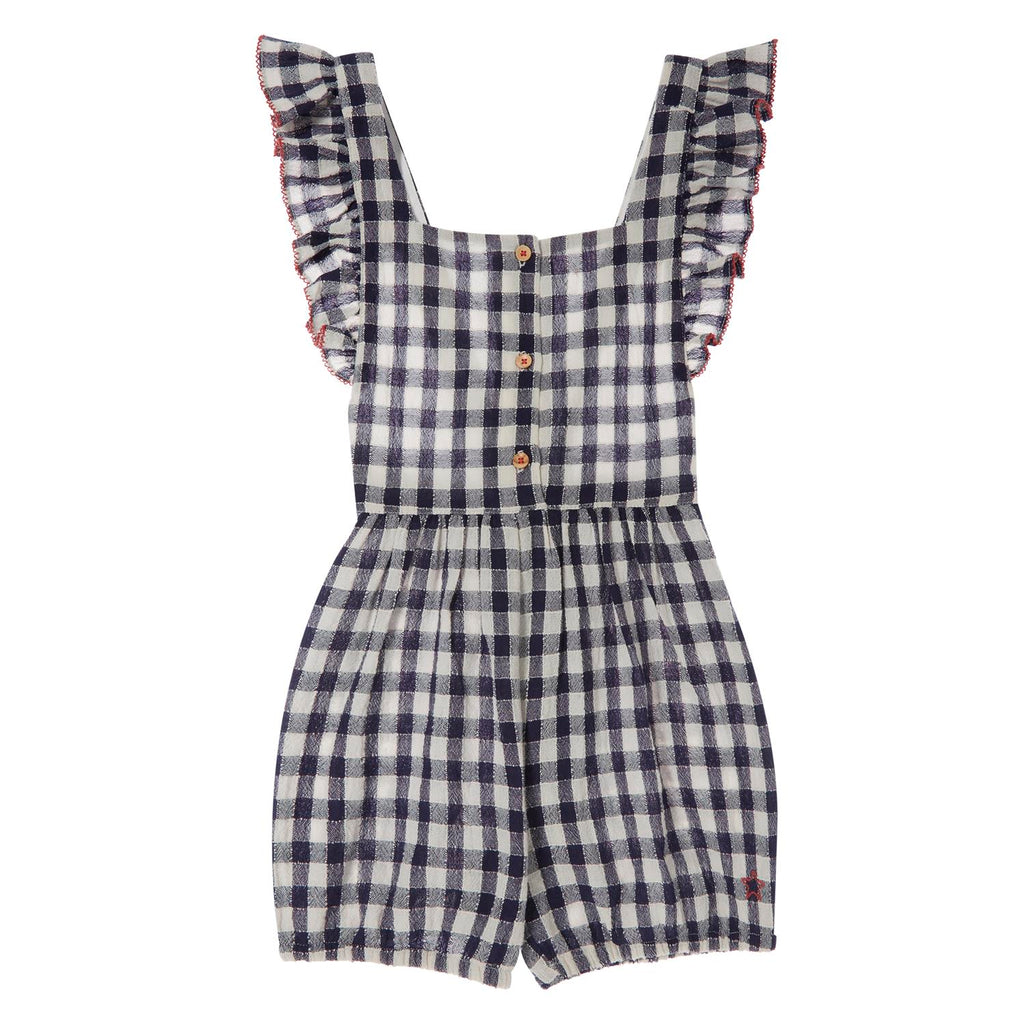 Tocoto Girl's Vichy Check Overall