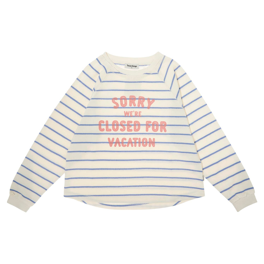 Tocoto Closed for Vacation Striped Sweatshirt